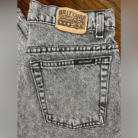 Vintage Brittania Gray Wash Mom Jeans Tapered 80s/90s High Rise Denim | W32 L30 - Picture 4 of 11